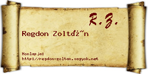 Regdon Zoltán névjegykártya